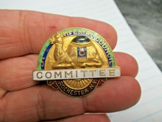 Masonic Shriner 37th Imperial Council Rochester Ny Committee Badge Medal Pin