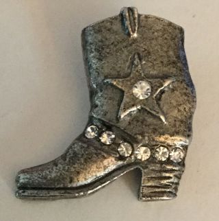 Metal Jewels Realistic Shape Cowboy Boot Star Vintage Button Old