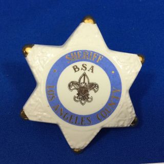Boy Scout Ceramic Los Angeles County Sheriff BSA Neckerchief Slide 2