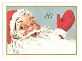Vintage Champion Christmas Greeting Card Jolly Santa Claus 1950 