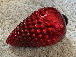 Vintage Kugel 13 " Red Grape Cluster Christmas Ornament Xl Huge