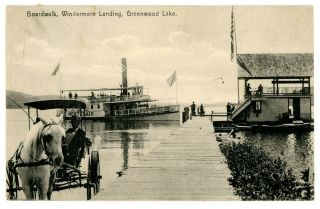 Greenwood Lake Ny - Boardwalk & Steamer Montclair At Windermere Landing - Postcard