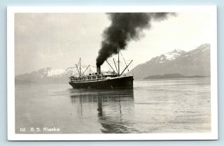 Steamship Ss Alaska - C1940s Steamer Photo Rppc