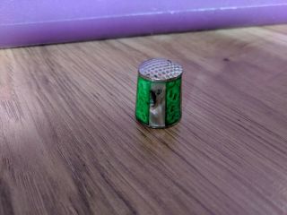 Vintage Green/silver Thimble From Mexico