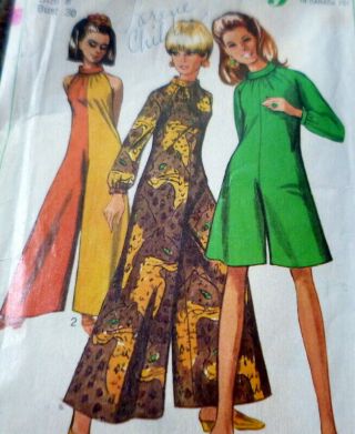Lovely Vtg 1960s Jumpsuit Sewing Pattern 8/30