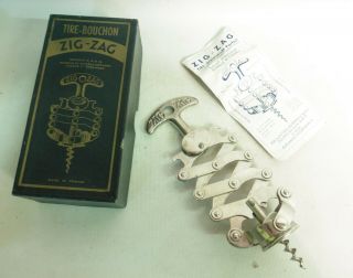 Vintage French Tire - Bouchon Zig - Zag Corkscrew With Instructions
