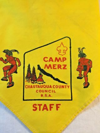 Camp Merz Chautauqua County Council B.  S.  A.  Staff Neckerchief Gold Color