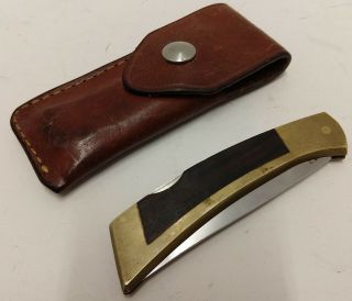 Vintage Gerber Portland Or 97223 Usa Brass/wood Handle Folding Pocket Knife