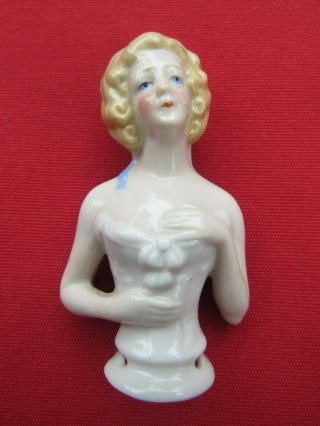 Vintage German Porcelain Pin Cushion Half Doll