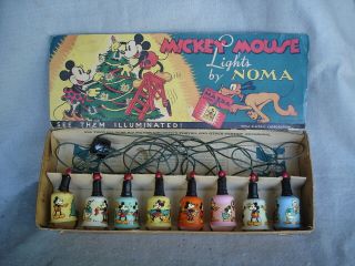 Mickey Mouse Christmas Lights By Noma.  Walt Disney Ent.  1930,  S 8 String