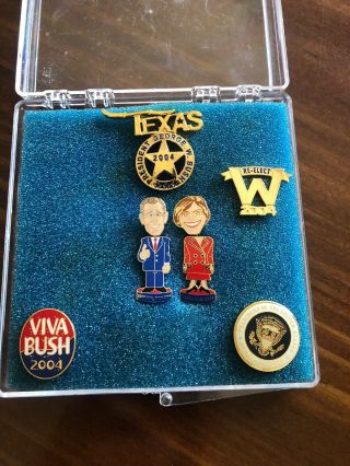 2004 George W.  Bush Political Pin Set President Republican Texas