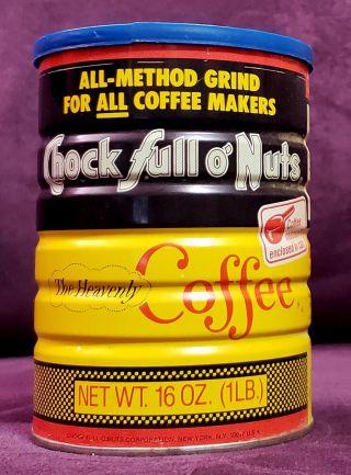 Vintage Chock Full O ' Nuts Empty Coffee Can (16 oz) 3