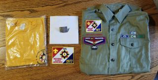 Boy Scout 77 National Jamboree: Green Shirt,  Award Knots,  Patches,  T Shirt,  Slide