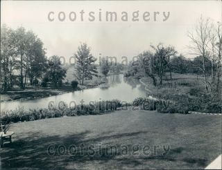 1926 Landscaped Stream Henry Ford Estate Dearborn Mi Press Photo