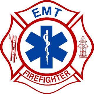 Firefigher Decal Firefighter Emt 8 " Exterior Window Decal With