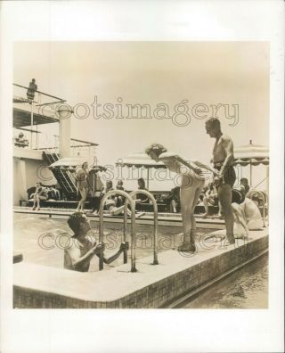 1938 Press Photo Swimming Pool Scene 1930s Grace Line Cruise Ship