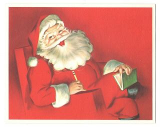 Vintage Christmas Greeting Card Jolly Santa Claus Gc23