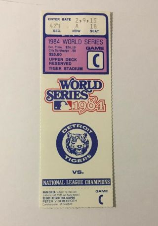 Vintage 1984 Detroit Tigers World Series Game 5 Clincher