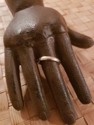 Vintage 10k White Gold Wedding Band Ring Size 9 Designer Rmi Signed