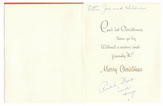 Vintage Christmas Greeting Card JOLLY SANTA FACE 1950 ' s GC17 B 2