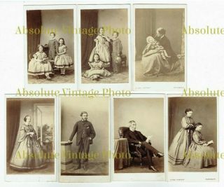 Old Cdv Photos Children Young Ladies Reading Etc W.  Fox Studio Sandbach 1860s