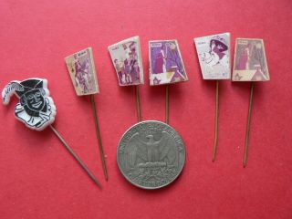6x Old Lapel Pins Badges Saint Nicholas Sinterklaas (6x37) D
