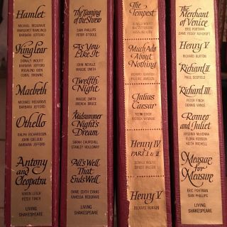 Living Shakespeare Classical Box Set Vinyl Records Lps Hamlet Classic Plays Book