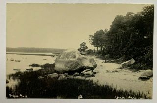 1900s Ma Rppc Postcard Onset Cape Cod Profile Rock Beach Waterfront View Azo