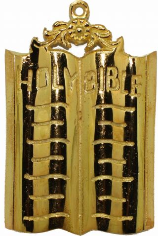 Masonic Collar Jewel Chaplain Holy Bible Gold Plated Freemason Mason