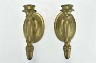 Vintage Deocrative Pair Brass Wall Candle Holders Candlestick Wall Sconces 08004