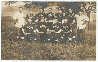 Benton Ohio Oh (crawford County) Baseball Team Rppc Real Photo Postcard C.  1908