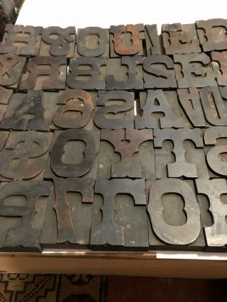 Vintage Letterpress Wood Type Letters - 60 3 1/4 “ Britain Herald - Connect 3