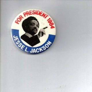 Vintage Jesse Jackson For President 1984 Election Pin