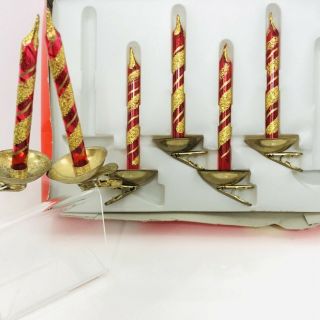 Reservedglass Candle Clip On Vintage Christmas Ornament Italy 2 Boxes