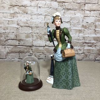Avon Porcelain Figurine Mrs.  Albee 1987 Victorian Lady Award Full Size Plus Mini