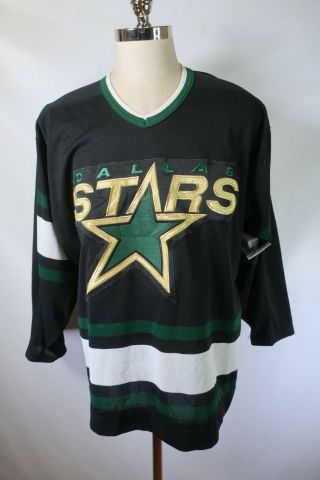 D0127 Vtg Ccm Dallas Stars Nhl Ice Hockey Jersey Size 48
