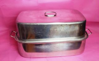 Vintage Large Mirro Aluminum Baking Oven Roaster Pan W/vent Usa