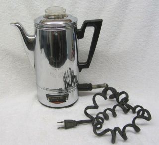 Vintage 1960s General Mills Chrome 10 - Cup Percolator Coffee Pot Maker
