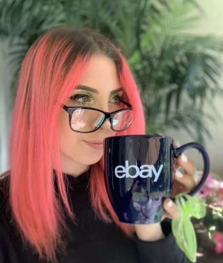 Ebay Coffee Cup Mug Dark Blue Gift Ebay Bling Keychain