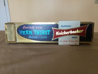 Vintage Knickerbocker Beer Light “satisfy Your Beer Thirst”