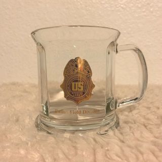 Unique Collectible Drug Enforcement Administration Glass Mug Dallas Field Office 3