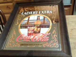 Calvert Extra American Whiskey And Coca Cola Bar Mirror Sign