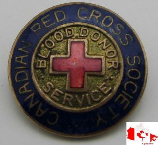 Vintage Canadian Red Cross Society Blood Donor Service Lapel Pin/badge