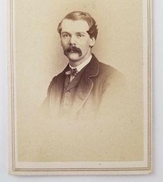 ID ' d CDV Photograph Portrait of a Man with Mustache 3