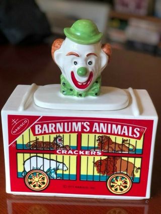 Vintage 1972 Mccoy Nabisco Barnums Animal Cracker Clown Cookie Jar