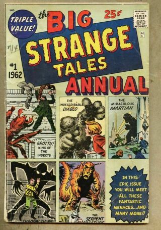 Strange Tales Annual 1 - 1962 Vg - 3.  5 Marvel Jack Kirby Steve Ditko Stan Lee