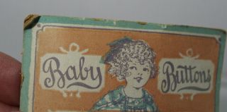 Baby Buttons on card Vintage Antique 2
