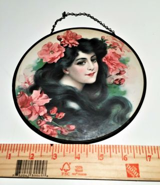 Chimney Flue Cover Victorian Woman With Flowers.