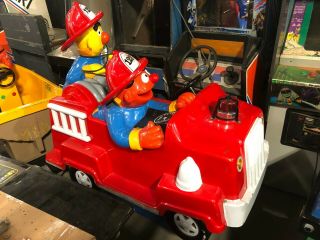 Muppets Bert And Ernie Firetruck Sesame Street Coin Operated Kiddie Ride