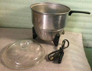 Vintage Munsey Products Inc Electric Popcorn Popper W/glass Lid Model Mp3